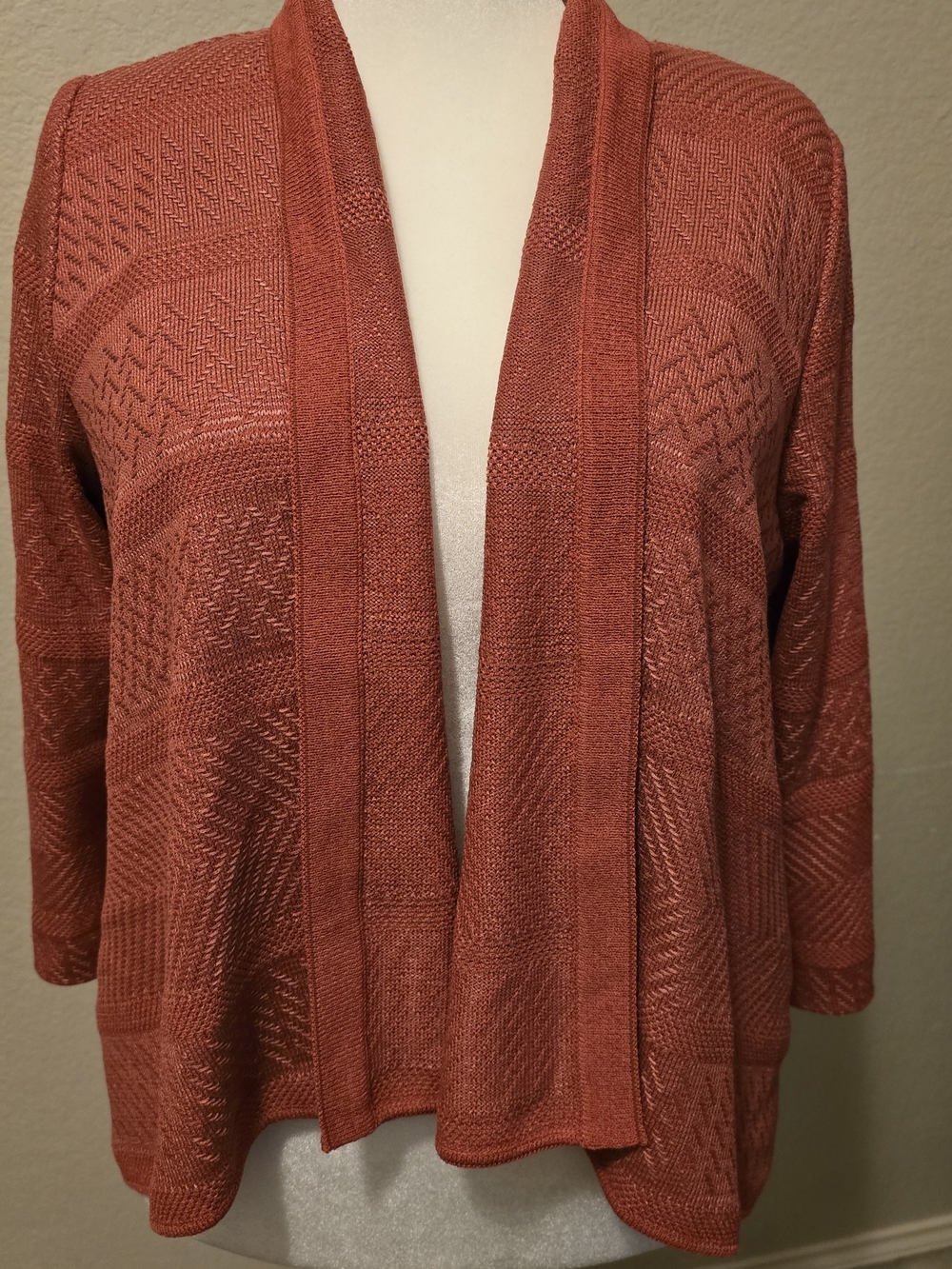 St. John Open-Front Rust-Orange Knit Cardigan Read Description Size Large